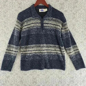 Vintage Spin Wool Blend Collar Pull Over Women's Tweed Sweater M